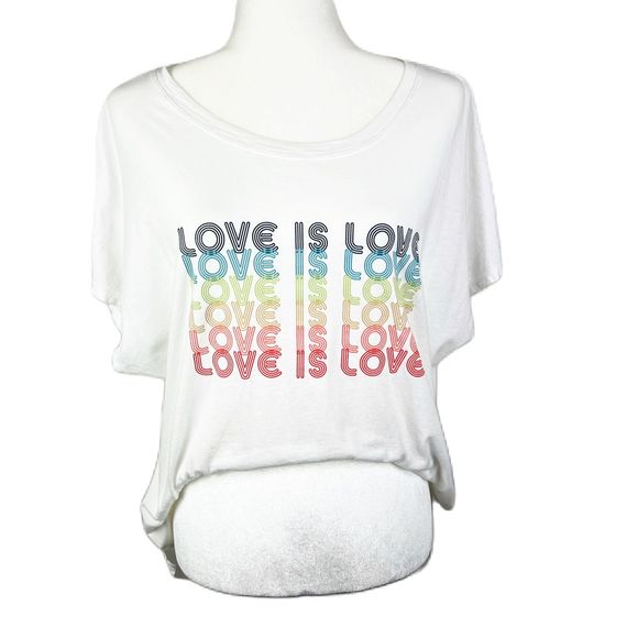 C&C California Pride Shirt Women 1X Plus Size Rainbow Love is Love Spellout Tee - Picture 1 of 16